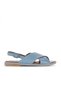 Blue Light Leather Women's Flat Sandals 01Wa3600