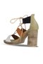 White Multi Leather Women's Heeled Sandals 01Wq4605 - 5