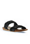 Black Leather Women's Flat Slippers 01Wu7452 - 2