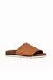 Tan Leather Women's Flat Slippers 01Wl0503 - 2