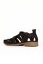 Black Leather Women's Heeled Sandals 01We2200 - 4