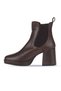 Brown Leather Women's Heeled Boots 01Wv8100 - 3