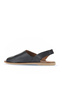 Black Khv-Beige Leather Women's Flat Sandals 01Wa5706 - 4