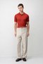 Red Textured Knitwear Men's Polo T-Shirt - 2