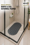 Oval Massage Shower Cabin Bathroom & Shower Non-Slip & Bathtub Mat Adheres with Suction Cups 37X69 cm Gray M-142 - 3