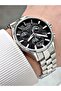 Functional Silver-Black Color Sapphire Glass Steel Band Steel Case Men's Wristwatch 1193Mr