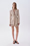 Women's Beige Fitted Jacket with Tie Detail - 5