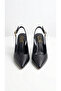 Women's black matte pointed-toe ankle-strap heels - 4