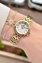 Gold Color 25 mm Adjustable Strap Women's Wristwatch - 3