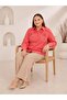 Women's Plus Size Coral Embroidered Relaxed Fit Shirt - 4