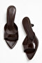 Valen Women's Brown Pointed Heeled Sandals 7cm - 3