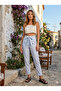 Women's Gingham Natural Cotton Carrot Trousers - 2
