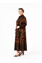 Women's Plus Size Shirt Collar Buttoned Oversize Loose Cut Summer Cotton Viscose Long Dress - 2