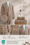 Striped Bathrobe Set 100% Cotton Certified 3 Piece Shawl Bathrobe and Head Towel Set Brown - 3