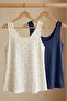 2 Pieces A-Line Comfortable Fit Basic Thick Strap Undershirt T-Shirt