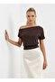 26034 Women's Boat Neck Asymmetrical Sleeve Stone-Stitched Modal Combed Cotton Blouse - 3