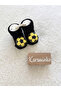 Yellow and Navy Blue Fan Socks with Ball Accessories, Suitable for 0-6 Months - 2