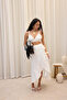 Adelina White Muslin Crop-Skirt Set