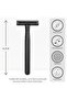 Stainless Steel Double Edge Safety Razor, Classic Black Shaving Tool for Men