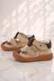 Genuine Leather Sand Color Velcro Baby Sandals