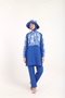 4-Piece Hat and Tile Detailed Fully Covered Zippered Water-Repellent Quick-Drying Hijab Swimsuit - 6