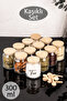 12-Piece Bamboo Vacuum Lid Luxury Glass Spice Jar Set with Spoon and Transparent Labels, 300 ml