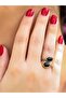 Natural Stone Onyx Double Natural Stone Antique Model Women's Adjustable Ring Euy75O