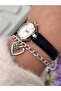 Mini Case Leather Cord Black Color Women Wristwatch Bracelet - 6