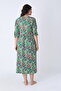Women's Cotton Modal Fabric Elegant Dress with Button Detail and Patterned 8062 - 8