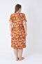 Women's Large Size Cotton Modal Fabric Patterned Summer Dress 8034 - 8