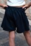 Girl's Shorts Skirt with Bow Accessories, Elastic, 8-12 Years Old, Navy Blue - 4