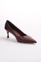 Nina Burgundy Color Drawstring Women's Heeled Shoes - 7