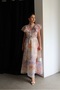 Ruffled Sleeves, Button Detail, Belted Maxi Long Premium Dress - 2