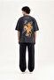 Men's Printed and Embroidered T-Shirt Black - 5