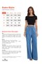 Women's Relax Fit Comfortable Cut 100% Cotton Lace-Up Waist Denim Effect Light Blue Palazzo Trousers - 4