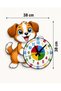 Cute Dog Montessori Kids' Room Educational Wooden Wall Clock - Silent Mechanism, Stylish Design Clock - 8