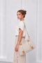 Large Size Beige-Tan Lettered Leather Women's Hand & Shoulder Bag – Stylish Spacious Bag for Sports, Daily Use, and Short Trips - 2
