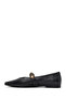 Women's Black Stone Leather Ballerinas 26Pfd201918 - 3