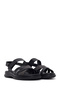 Women's Black Strappy Thick Sole Comfort Sandals 26Sfe463718 - 2