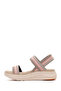 Women's Beige Strappy Thick Sole Fabric Comfort Sandals 26Sfe46396F - 3