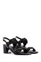 Women's Black Braided Thick Short Heeled Shoes Sandals 25Sfd440714 - 3