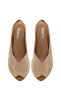 Women's Beige Suede Leather Espadrille Sandals 26Sfd205710 - 4