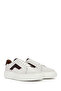 Men's White Lace-Up Thick Sole Sports Shoes, Genuine Leather Sneaker 25Sfd612518 - 3