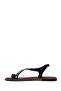 Women's Black Flip-Flop Sandals with Stones 26Sfe481218 - 3