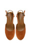 Women's Orange Ankle Strap Wedge Heeled Suede Leather Espadrille Sandals 26Sfd205810 - 5
