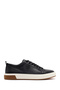 Men's Black Lace-Up Thick Sole Shoes Leather Sneakers 26Sfd612018
