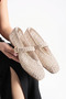 Beige Women's Knitted Ballerina Shoes Women's Shoes Casual Shoes - 3