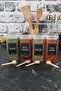 Set of 4 300 ml Vacuum Bamboo Spoon Labeled Mica Spice Shaker Storage Container - 3