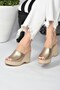 Gold Filled Heeled Women's Slippers K250101509 - 2