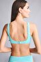 Regular Fit Wrinkled Textured Turquoise Bikini Top G3999Ax26Sm - 5